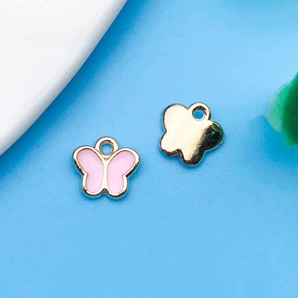 Wholesale Dripping Oil Girl Heart Pink Cartoon Cute Alloy DIY Necklace Bracelet Pendant